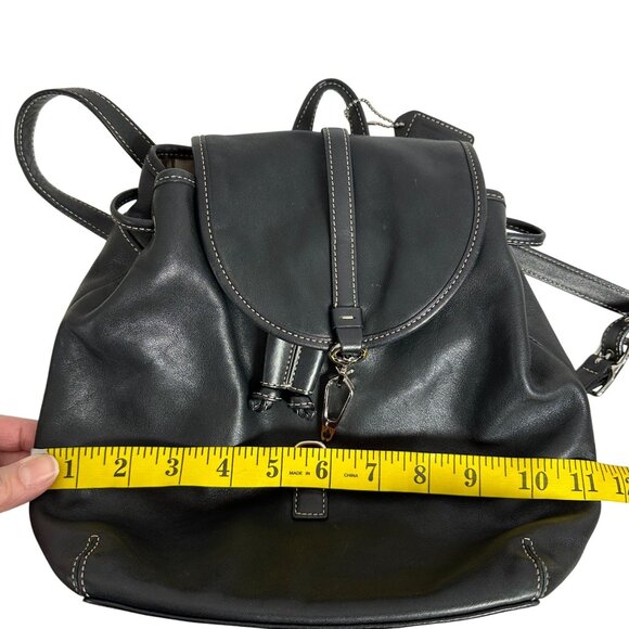 Coach LEGACY STUDIO Drawstring Backpack Black Leather 09368 - Picture 11 of 13